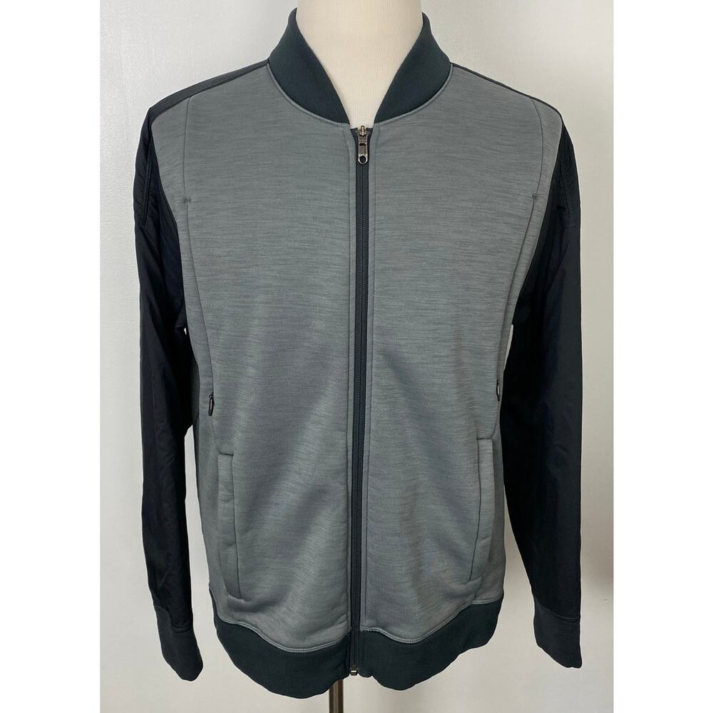 Men Lululemon Revolution Polartec performance bomber jacket coat, L